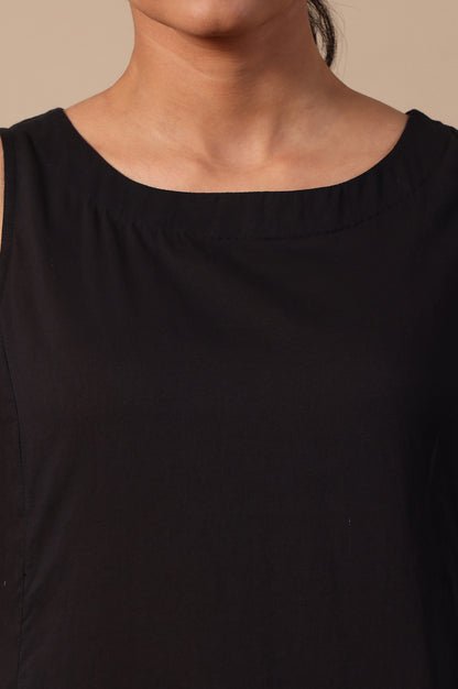 Solid Flared Pure Cotton Dress - View 4